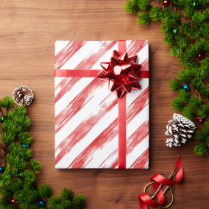 Papel De Presente Candy Cane Red Strips Natal