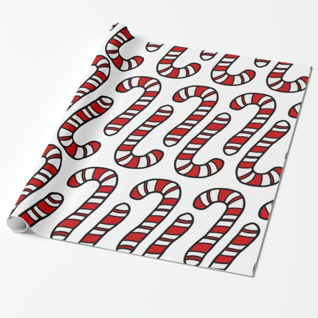 Papel De Presente Candy Canes (Desenrolado)