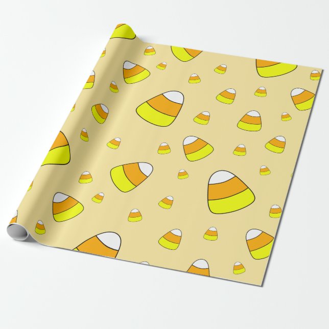 Papel De Presente Candy Corn Pattern Halloween (Desenrolado)