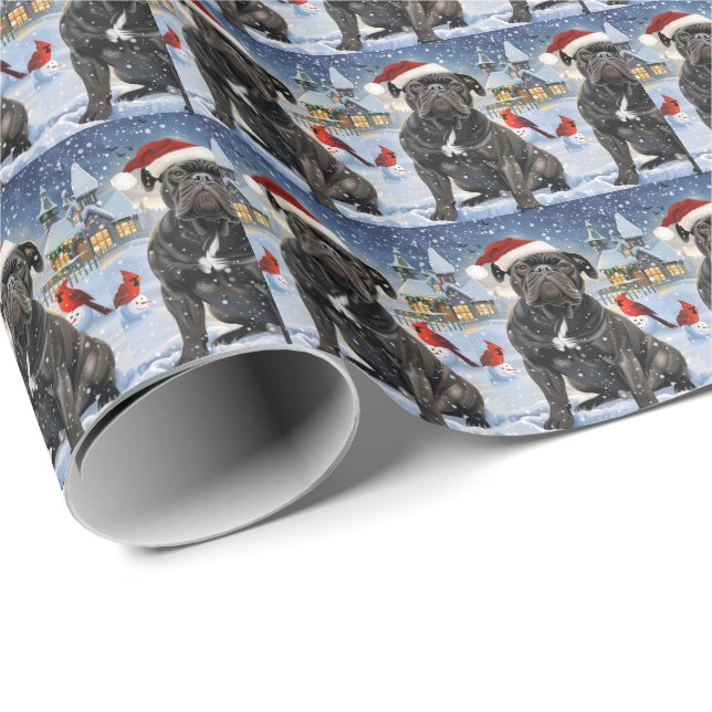 Papel De Presente Cane Corso Winter Wonderland Christmas Joy (Ponta do rolo)