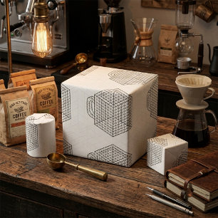 Papel De Presente Caneca de Café Geométrica Arte de Grade Isométrica