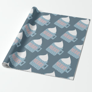 Papel De Presente Caneca de Chocolate Quente Creme Chantilly Feliz N