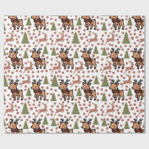 Papel De Presente Caneca floral fofa de rena