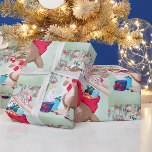Papel De Presente Canguru com Saco de Presentes de Natal