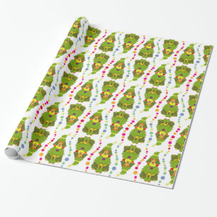 Papel De Presente Caniche engraçada da árvore de Natal