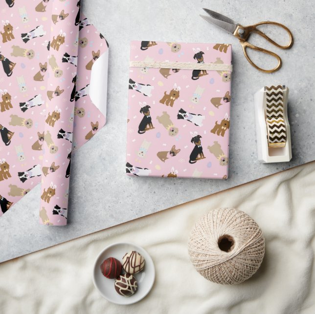 Papel De Presente Caninos felzs pascoa (Artesanato)