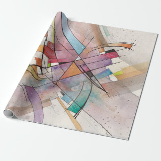 Papel De Presente CANTATA em TOM PASTEL Arte Abstrata Aquarela