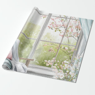 Papel De Presente Cantinho de Leitura em Aquarela - Janela para o Ja