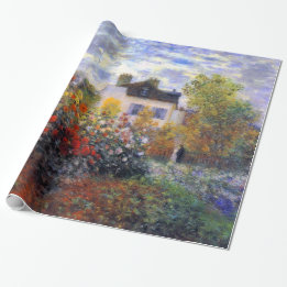 Papel De Presente Cantinho do Jardim com Dahlias Claude Monet