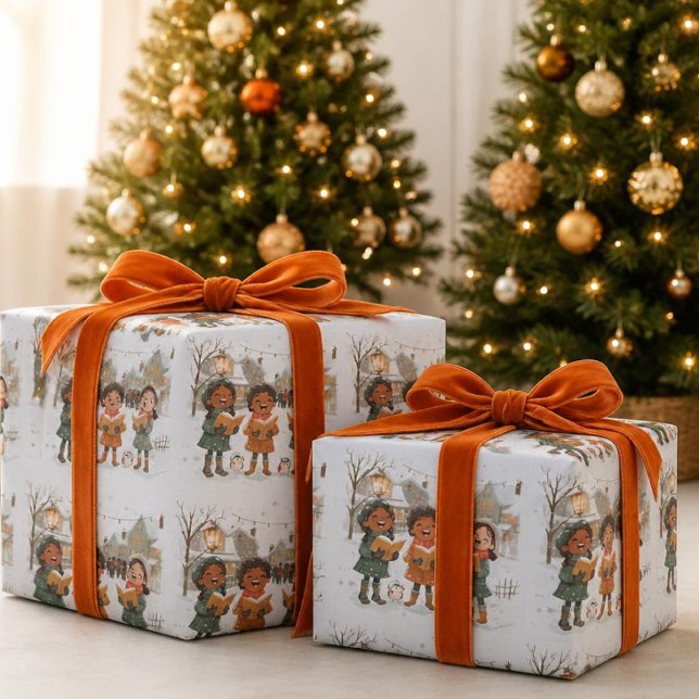 Papel De Presente Cantores de Natal  (Criador carregado)