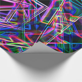 Papel De Presente Cantos quadrados e manchas néon coloridas