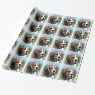 Papel De Presente Cão adorável do lebreiro