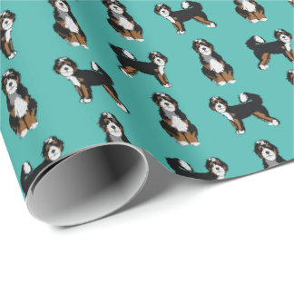 Papel De Presente Cão Bernedoodle