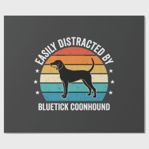 Papel De Presente Cão Bluetick Coonhound Pôr do Sol Retro