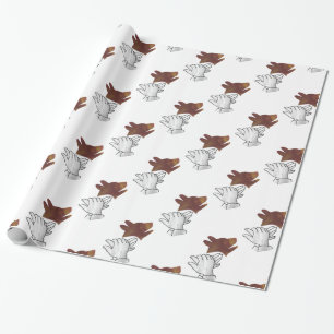 Papel De Presente Cão Brown da silhueta da mão