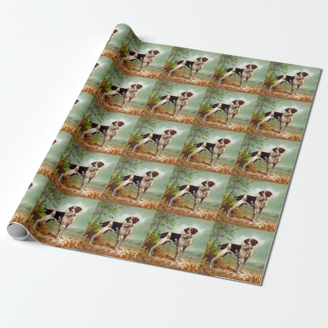 Papel De Presente Cão caçador com pássaro na boca (Desenrolado)