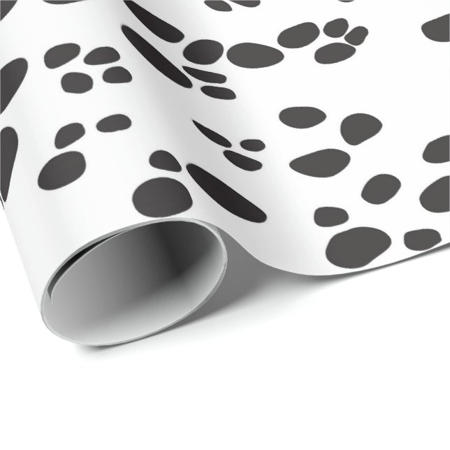 Papel De Presente CÃO Dalmatian | branco & traseiro (Ponta do rolo)