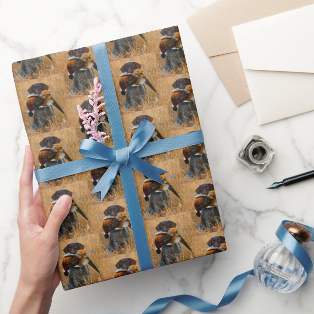 Papel De Presente Cão de Caça Com Faisão Caça de Ave de Caça Esporte (Presentear)