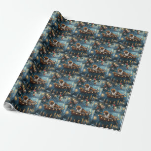 Papel De Presente Cão de Caça Inglês Americano Foxhound Viagem Festi