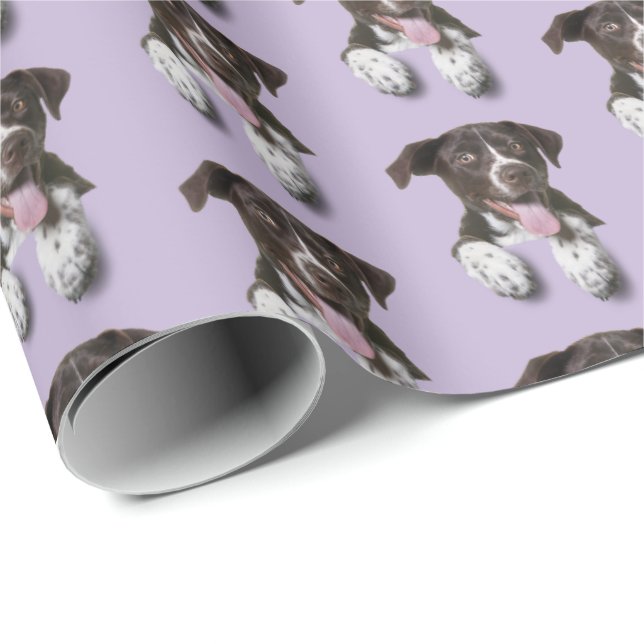 Papel De Presente cão de caça roxo (Ponta do rolo)