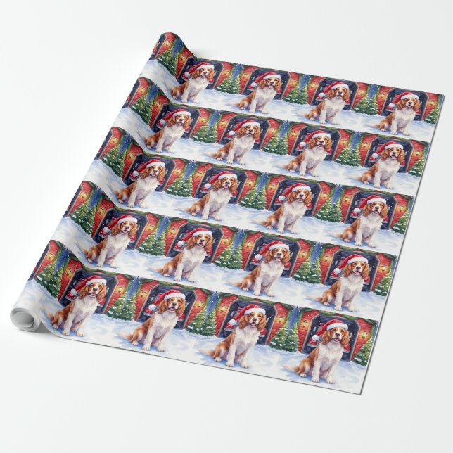 Papel De Presente Cão de Caça Springer Inglês Estação de Bombeiros P (Desenrolado)
