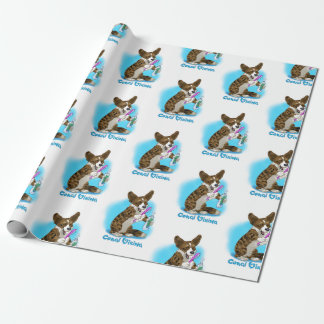 Papel De Presente Cão de Corgi com escova de dentes