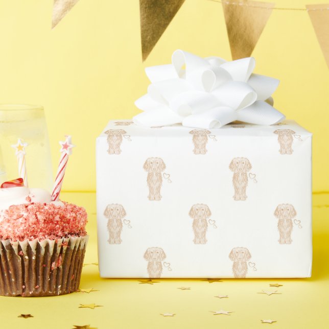 Papel De Presente Cão de Enchimento de Salsicha de Cabelo Longo (Festa de aniversário)