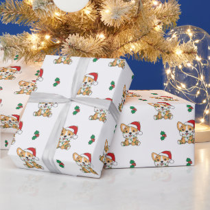 Papel De Presente Cão de inverno de Corgi