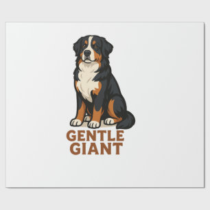 Papel De Presente Cão de Montanha Bernês Gigante Gentil.