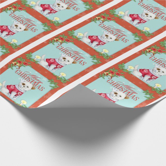 Papel De Presente Cão de Natal (Ponta)