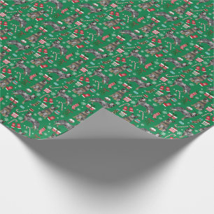 Papel De Presente Cão de Natal do Heeler Azul