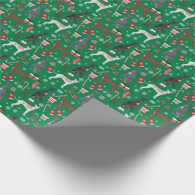Papel De Presente Cão de Natal italiano Greyhound (Ponta)