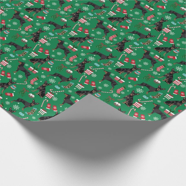 Papel De Presente Cão de Natal Min Pin (Ponta)