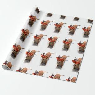 Papel De Presente Cão do Dachsund do carnaval