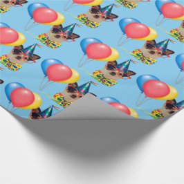 Papel De Presente Cão do feliz aniversario no chapéu