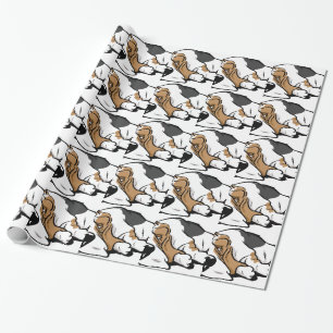 Papel De Presente Cão dos desenhos animados de Basset Hound