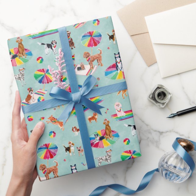 PAPEL DE PRESENTE CÃO ORGULHO ARCO-ÍRIS (Presentear)