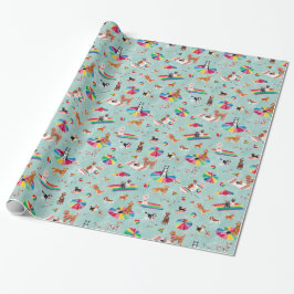 PAPEL DE PRESENTE CÃO ORGULHO ARCO-ÍRIS