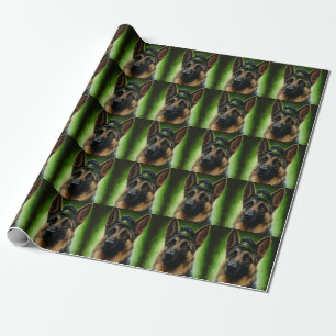Papel De Presente Cão Pastor Alemão vestido para o Dia de São Patríc