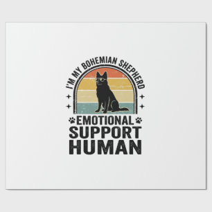 Papel De Presente Cão Pastor Boêmio de Apoio Emocional Humano Vintag