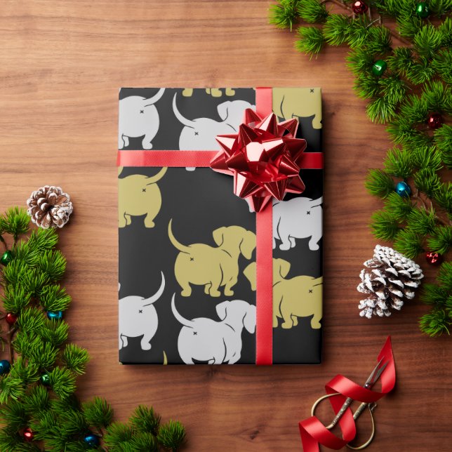Papel De Presente Cão-Pet Dachshund (Presente de Natal)