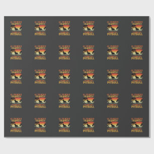Papel De Presente Cão pôr do sol retrô Amor Pitbull