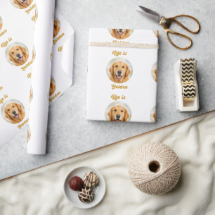 Papel De Presente Cão Retriever Dourado a Vida é Dourada