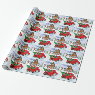 Papel De Presente Cão Yorkshire Terrier em Caminhão de Entrega de Na