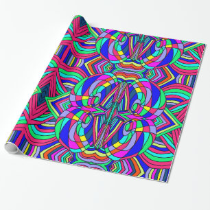 Papel De Presente Caos colorido