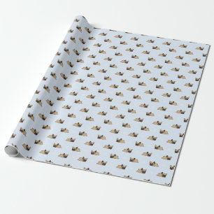Papel De Presente Cãozinho de buldogue francês, padrão de sono bonit