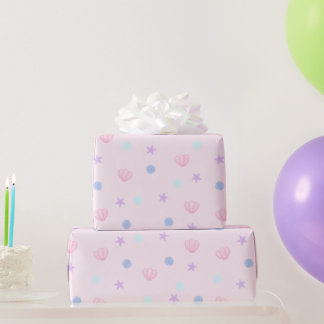 Papel De Presente Capas e Pérolas de Pastel em Rosa