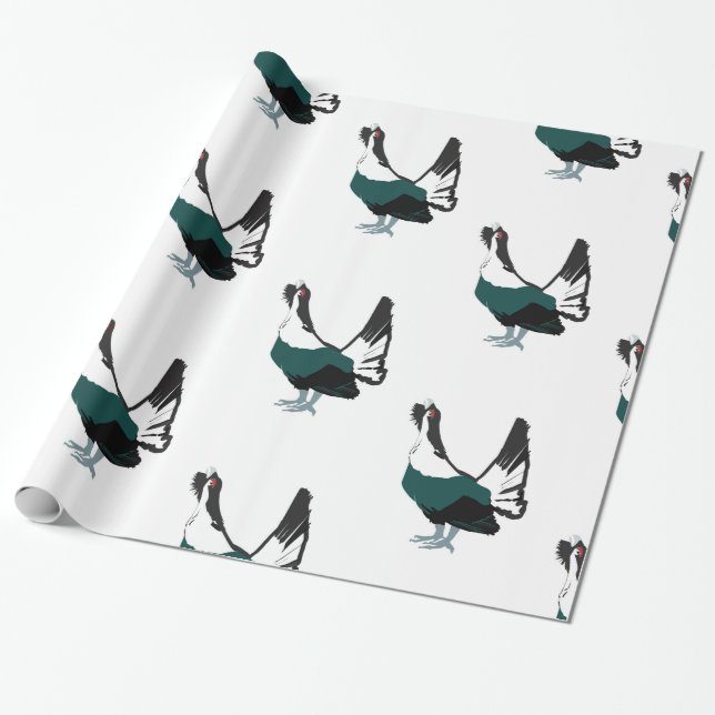Papel De Presente Capercaillie bird Art Glossy Wrappaper (Desenrolado)