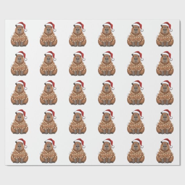 Papel De Presente Capivara Natal Correspondência Divertida Papai Noe (Aberto)