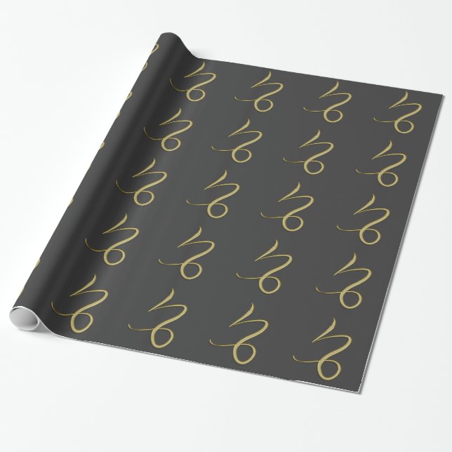 Papel De Presente capricorn - ouro (Desenrolado)